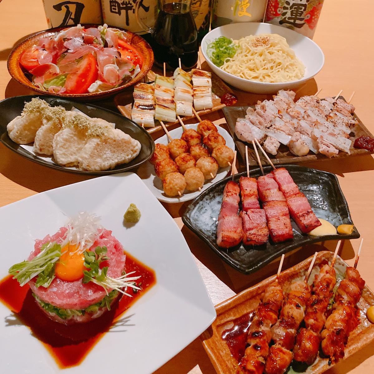当日OK【お手軽串焼きコース】6品2h飲み放題/平日3800円・金土祝前4000円(税込)のイメージ