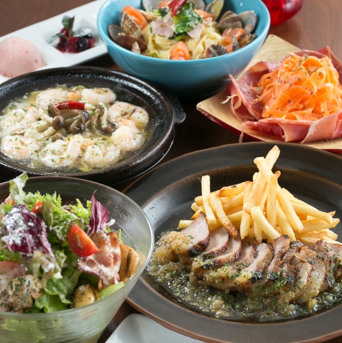 女子会や宴会にもってこいの、お得なコース料理のイメージ